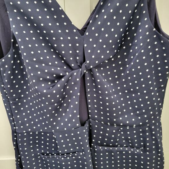 NWT Banana Republic Polka Dot Twist Back Wide Leg Crop Romper Size 12 - Picture 7 of 14